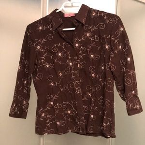 Brown short with flowers